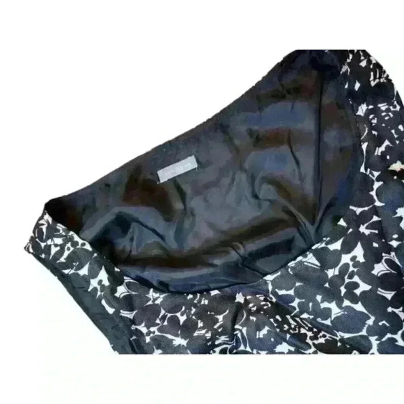 ANN TAYLOR Woman's BLACK/IVORY Dress SILK Side Zip LINED Lightweight size 6 - Picture 7 of 7